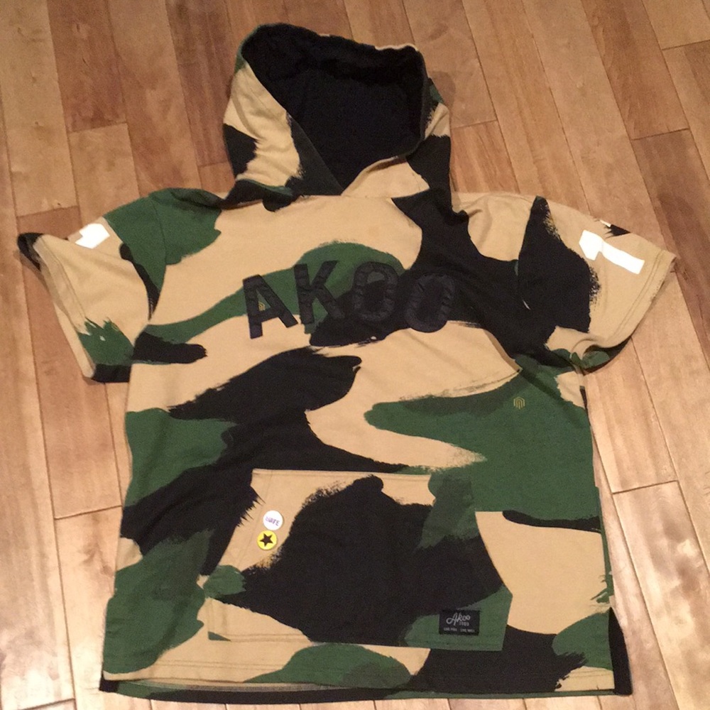 Green and Black Camouflage Akoo Hoodie